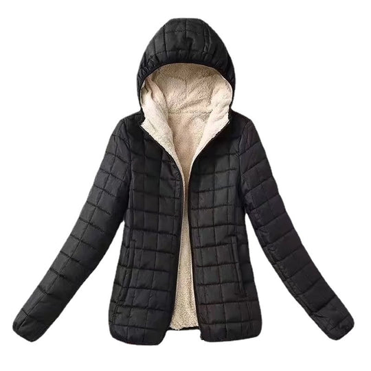 Damen gesteppte Thermo-Kapuzenjacke mit Teddyfleece-Innenlage Shop Nory
