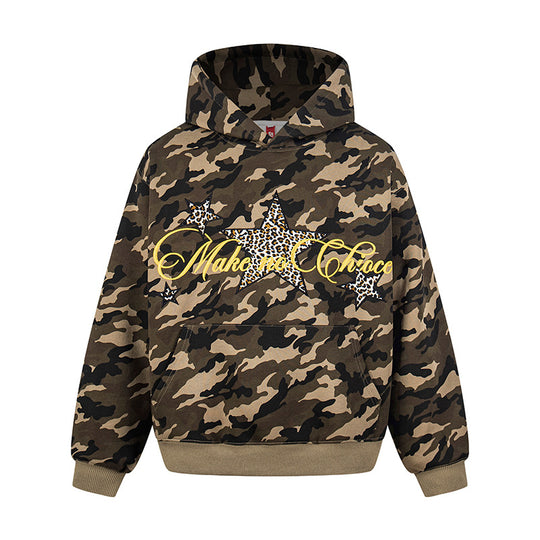 Damen Oversize Kapuzenpullover mit Kängurutasche und Leo‑Stern‑Print Shop Nory