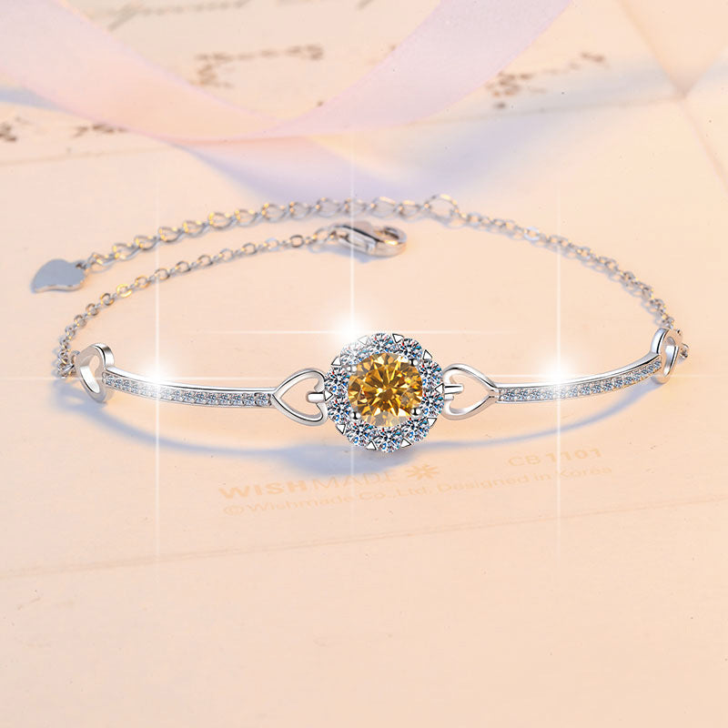 Damenarmband mit funkelndem Herzdesign und strahlendem Kristall Shop Nory