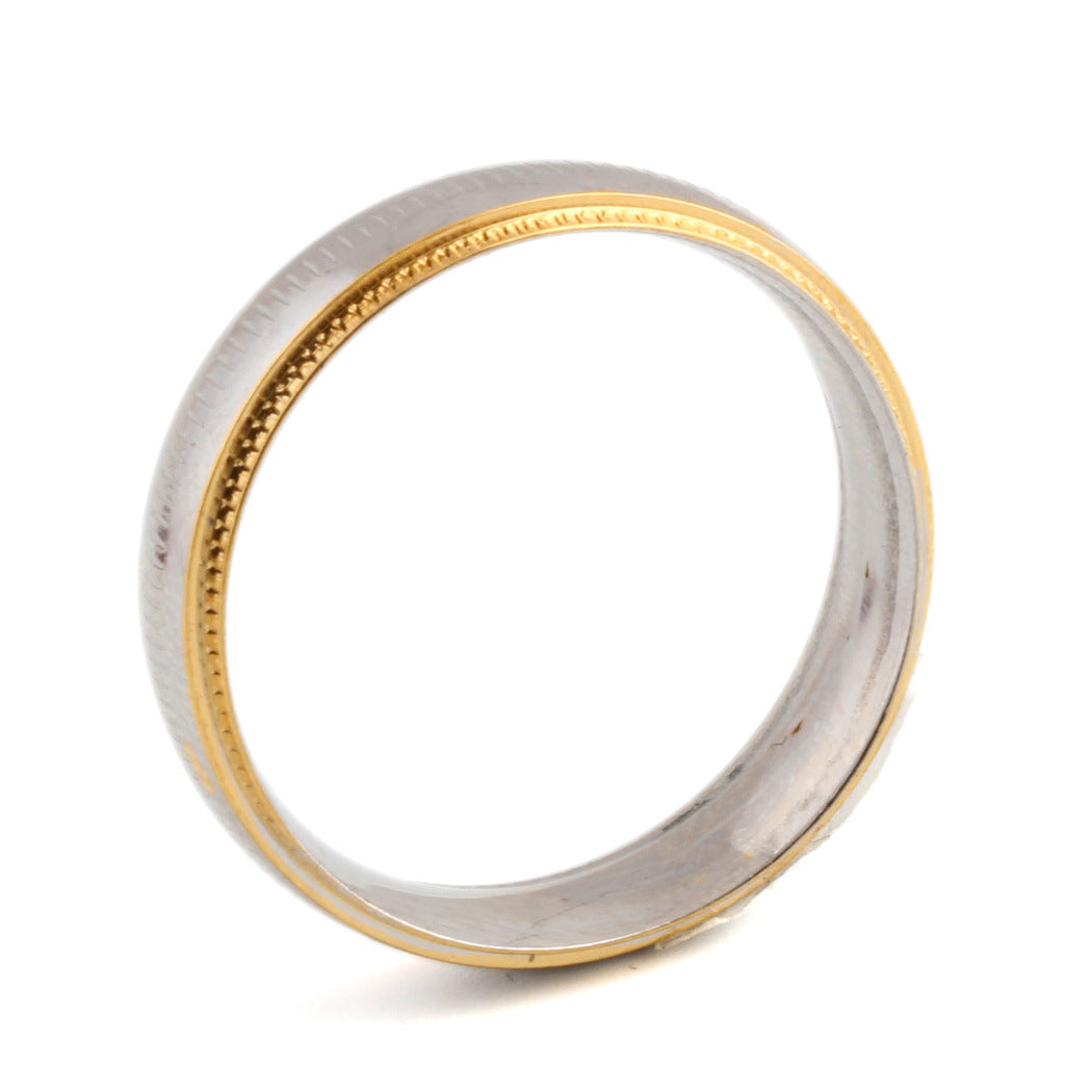 Damen Ring mit stilvollem, zweifarbigem Design und feiner Oberflächenstruktur Shop Nory
