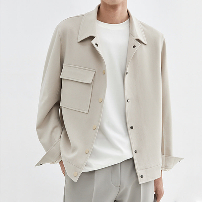 Herren Oversize-Utility-Jacke mit aufgesetzter Brusttasche und Druckknopfleiste Shop Nory