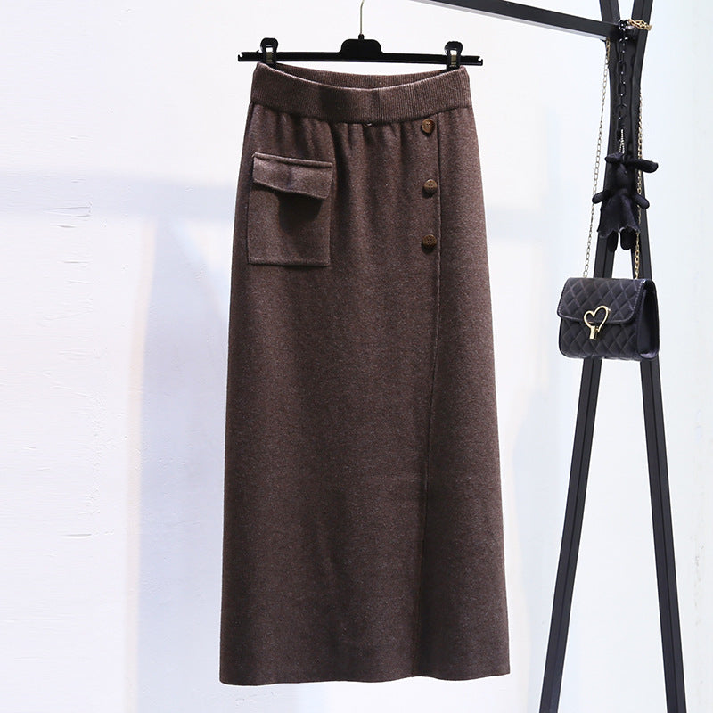Damen Eleganter Strickrock mit praktischer Seitentasche Shop Nory