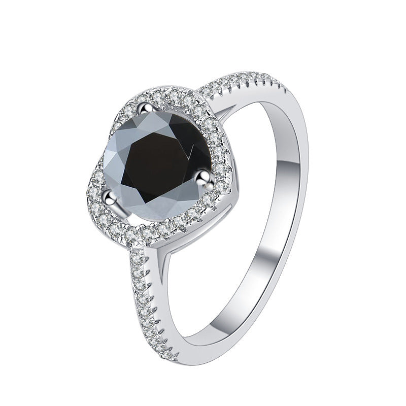 Damen zierlicher Verlobungsring mit funkelndem Herzdesign und glitzerndem Zirkonia Shop Nory