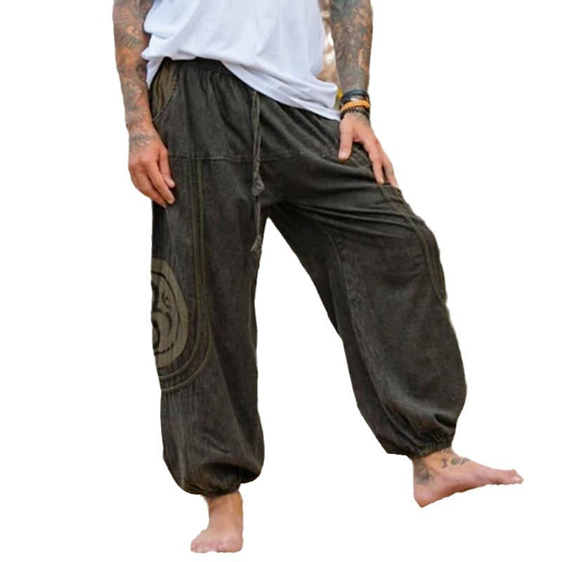 Herren Lässige Haremshose mit Kordelzug und elastischen Bündchen Shop Nory
