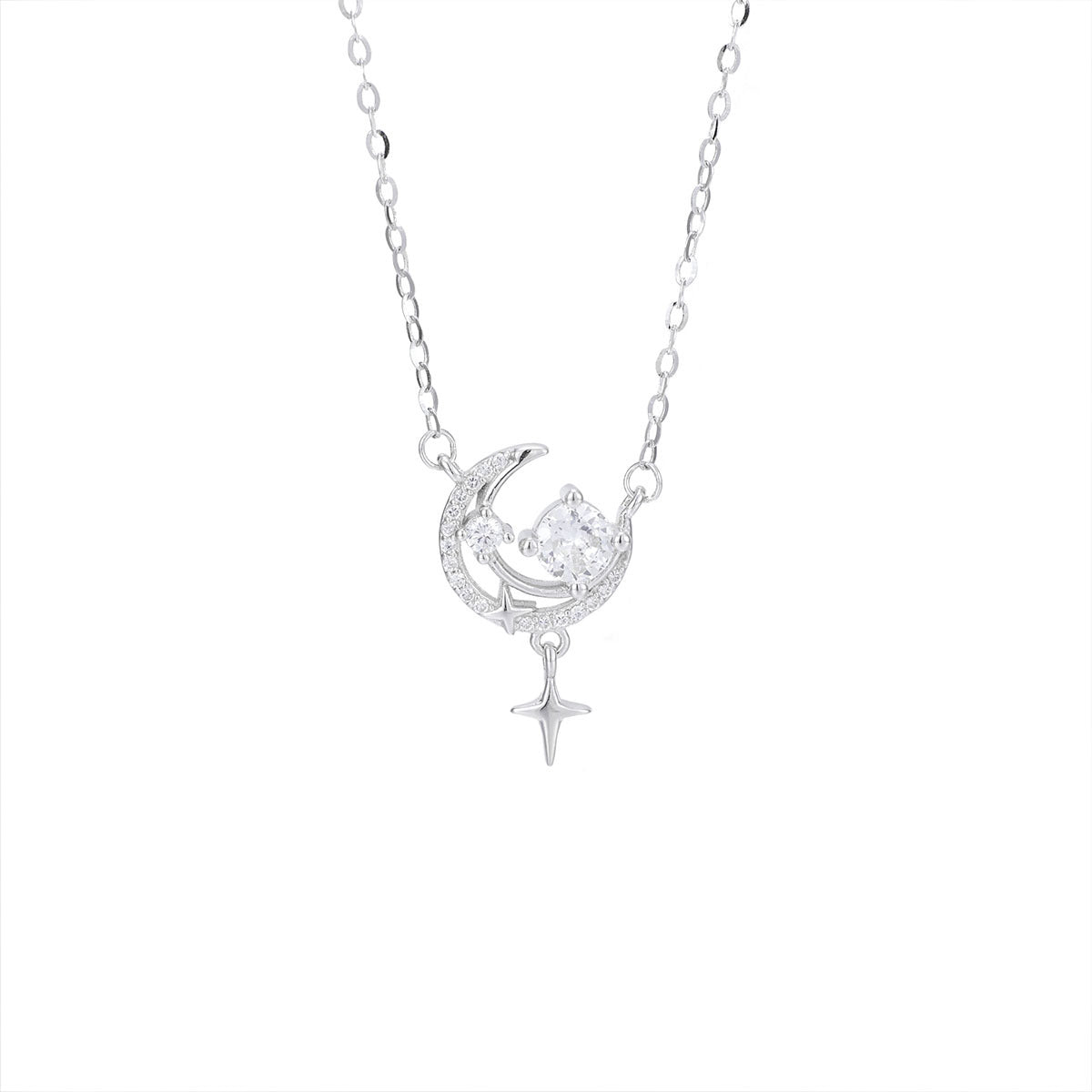 Damen Halskette mit elegantem Mond- und Sternenanhänger Shop Nory