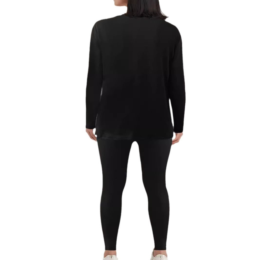 Damen Zweiteiler Lounge-Set mit Herz-Print Sweatshirt und High-Waist Leggings Shop Nory