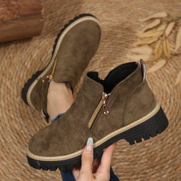 Damen Kurzschaft‑Stiefelette mit grober Profilsohle und seitlichem Reißverschluss Shop Nory