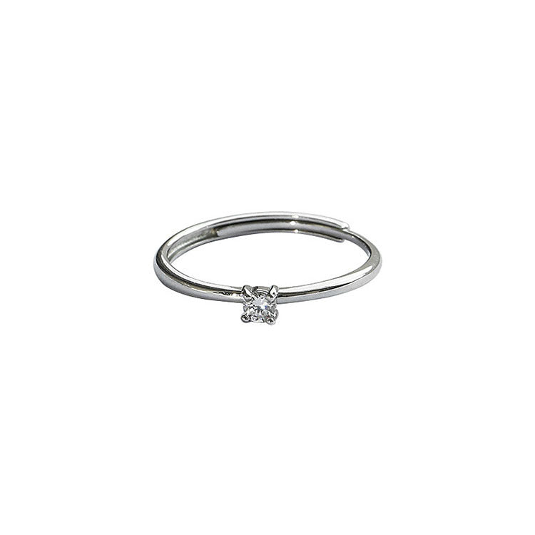 Damen Zierlicher Solitär Ring mit funkelndem Stein Shop Nory