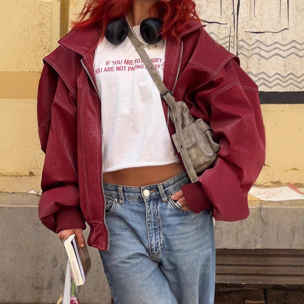 Damen Oversized Übergangsjacke mit nahtlosem Design und praktischen Taschen