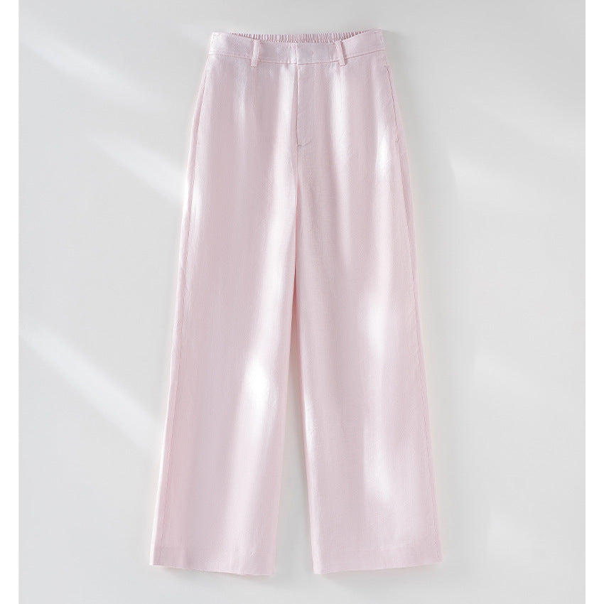 Damen Palazzo-Hose aus leichtem Leinenmix mit hohem Bund und Bügelfalte Shop Nory