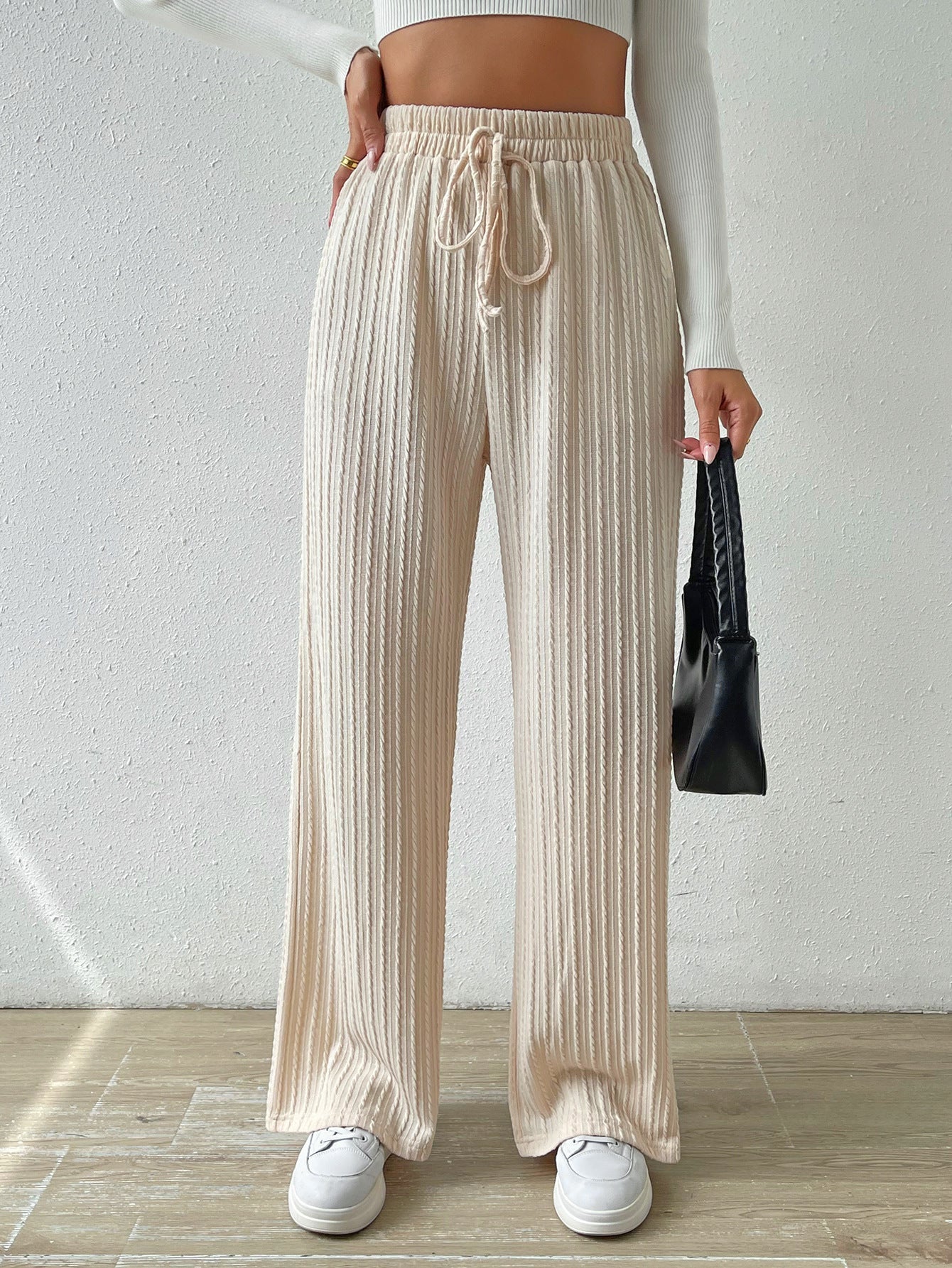 Damen Lässige Stretch-Hose mit elastischem Bund und praktischer Kordel