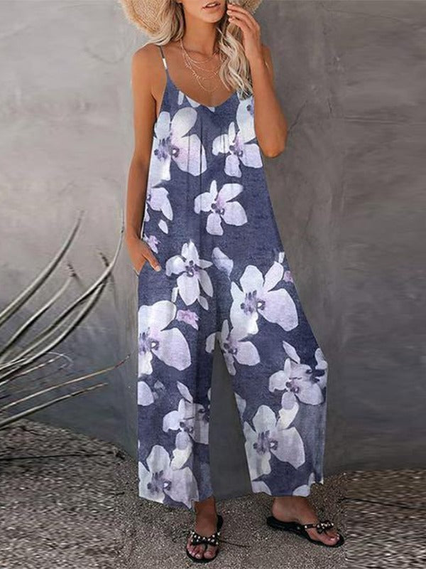 Damen Luftiger Sommeroverall mit breiten Beinen und praktischen Taschen