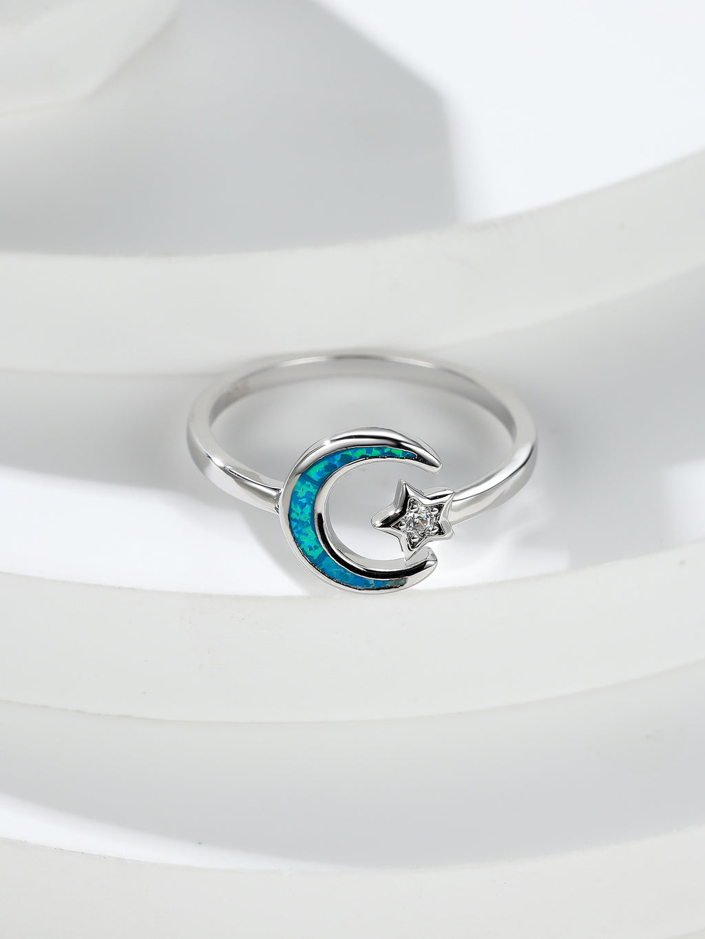 Damen Ring mit kunstvollem Mond- und Sternmotiv Shop Nory