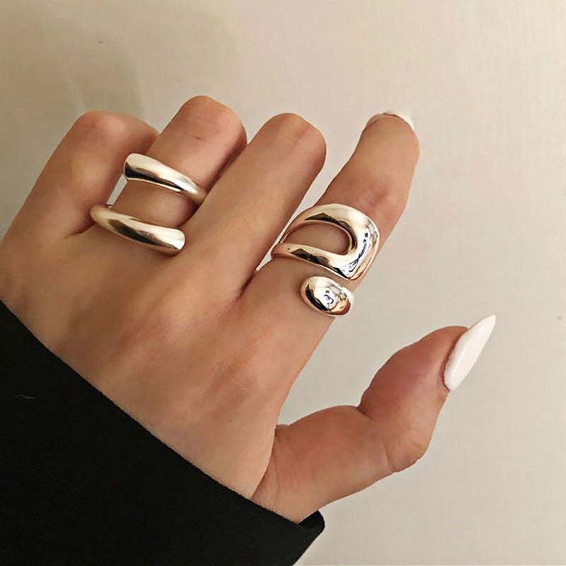 Damen Ring-Set mit kunstvollem skulpturalem Design Shop Nory