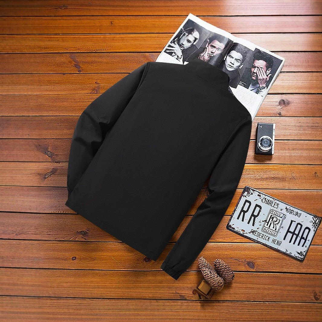 Herren Leichte Windbreaker‑Übergangsjacke mit Stehkragen, elastischen Bündchen und verdecktem Reißverschluss Shop Nory