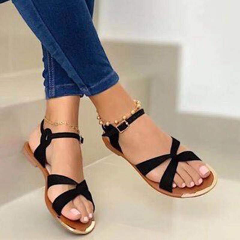 Damen elegante flache Sandalen