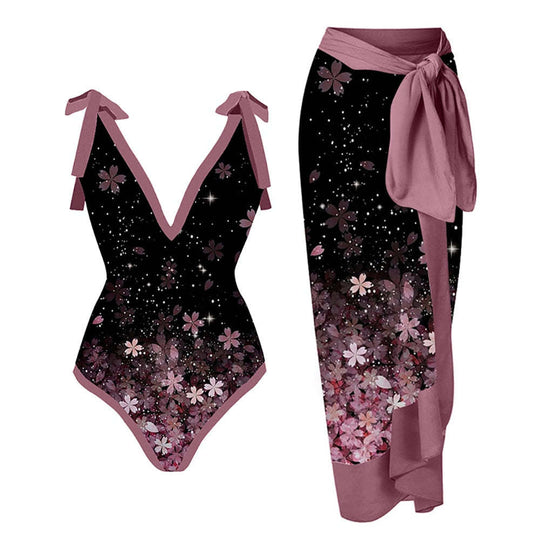 Damen Bademode-Set mit stilvollem Wickelrock Shopnory