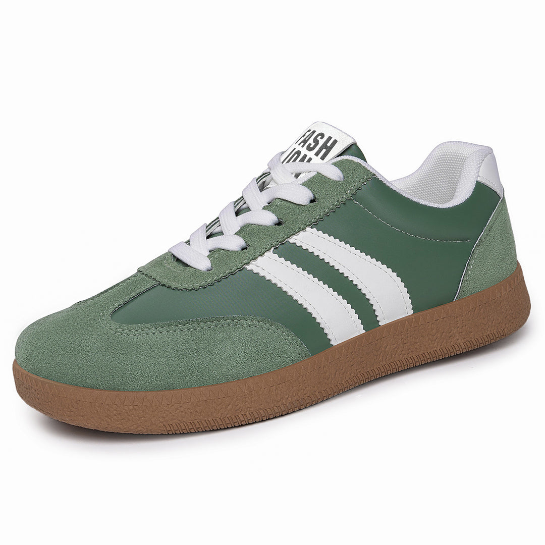 Herren nan retro Sneaker mit Velours- und Textilobermaterial, klassischer Drei-Streifen-Optik und profilierter Gumminsohle Shop Nory