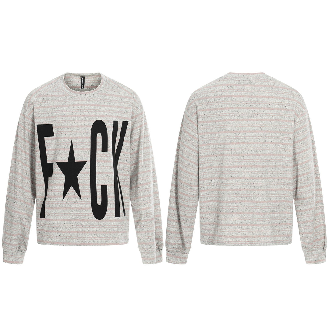 Damen Gestreiftes Oversize-Sweatshirt mit großflächigem Typo-Print und Rundhalsausschnitt Shop Nory