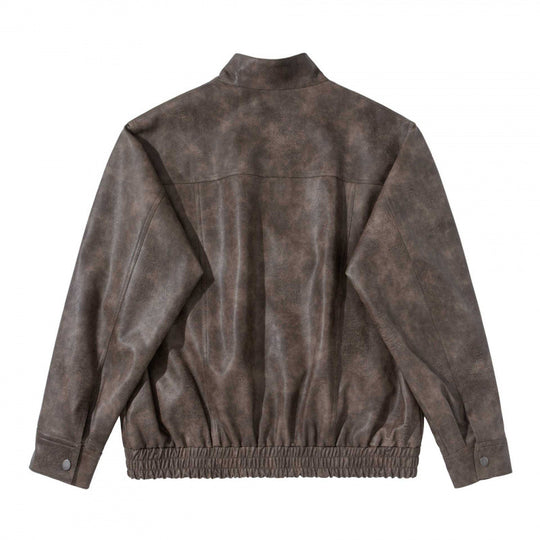 Herren Kurzblouson aus Veloursleder‑Optik mit Stehkragen, Raglanärmeln und elastischem Saum Shop Nory