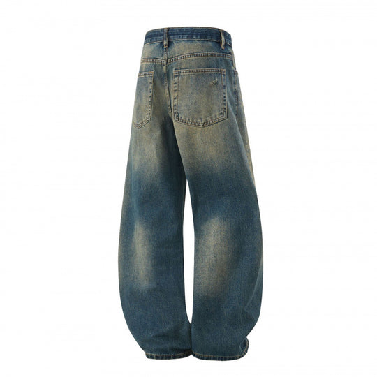 Damen Weite High-Waist Baggy-Jeans mit Used-Waschung und Distressed-Details Shop Nory