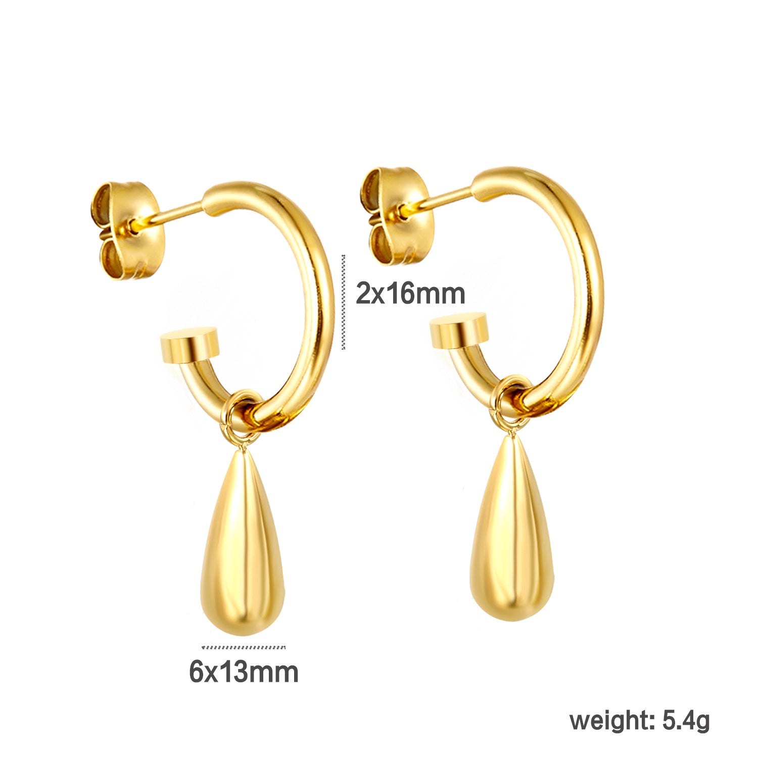 Damen Hängende Creolen mit elegantem Tropfenanhänger Shop Nory
