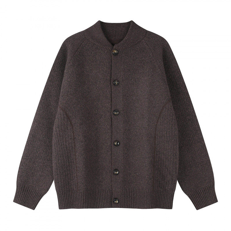 Herren Relaxter Grobstrick-Cardigan mit Raglanärmeln und Rippenabschlüssen Shop Nory