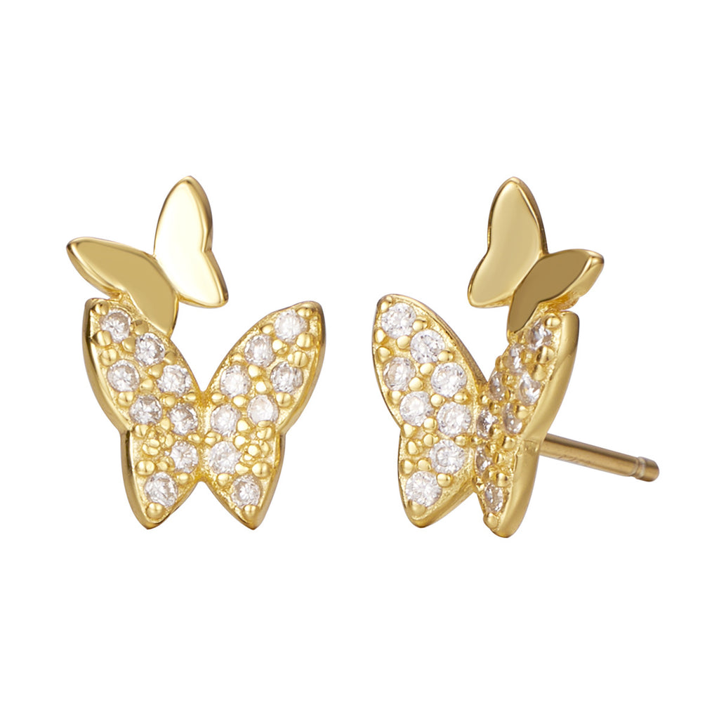 Damen Ohrstecker im Schmetterlingsdesign mit funkelnden Zirkonia Shop Nory