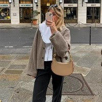 Damen Kurz geschnittene Boxy-Blousonjacke aus Wollmix mit übergroßem Hemdkragen Shop Nory