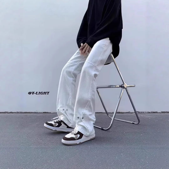 Damen Lässige Weitgeschnittene Chino-Hose Shop Nory