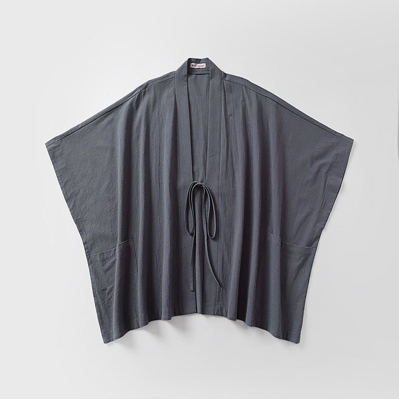 Damen Oversize Kimono-Cardigan mit Bindegürtel und Eingrifftaschen Shop Nory