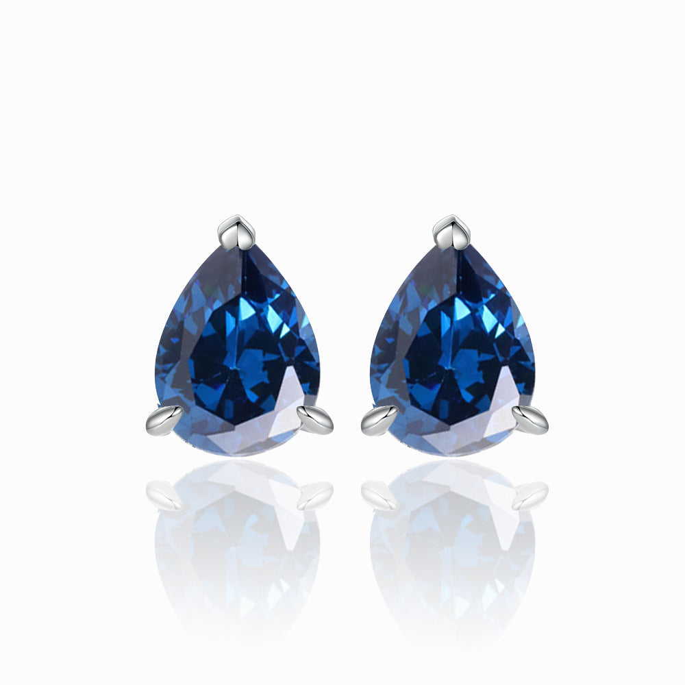 Damen Ohrstecker mit tropfenförmigem Edelstein und hochwertigem Zirkonia-Besatz Shop Nory