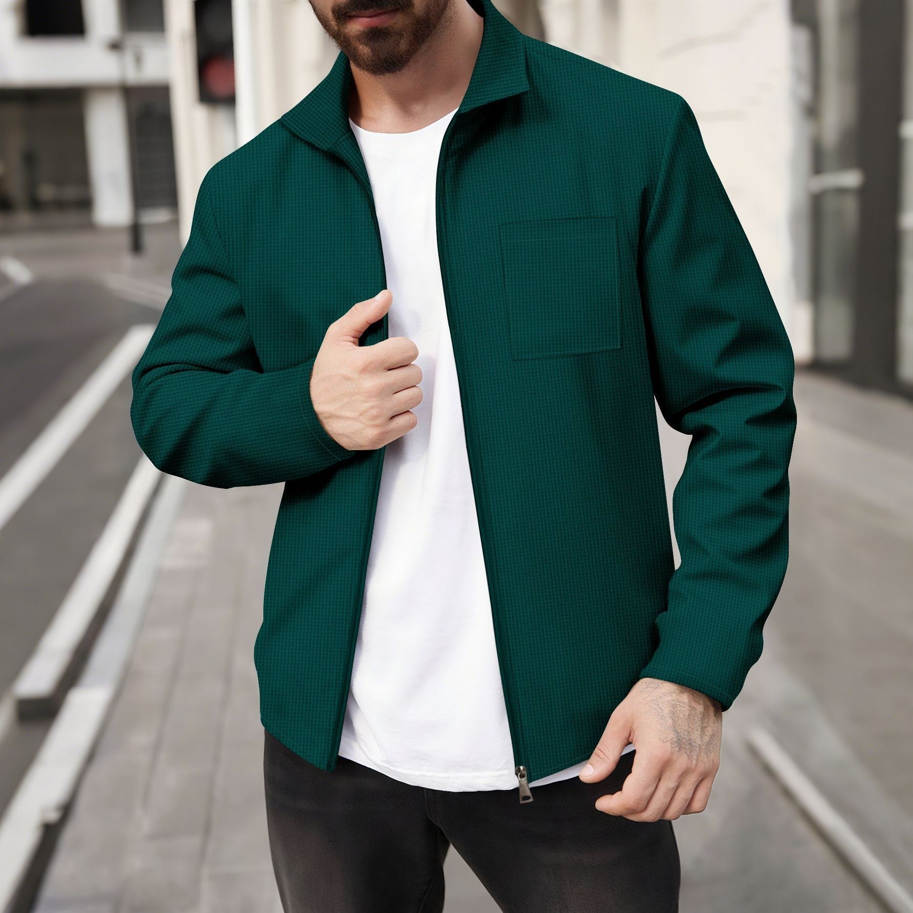 Herren modische Jacke mit strukturiertem Design