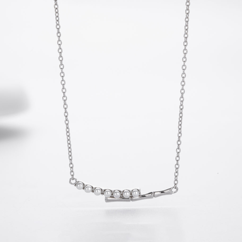 Damen Halskette mit einzigartigem Perlendesign aus 925 Sterling Silber Shop Nory
