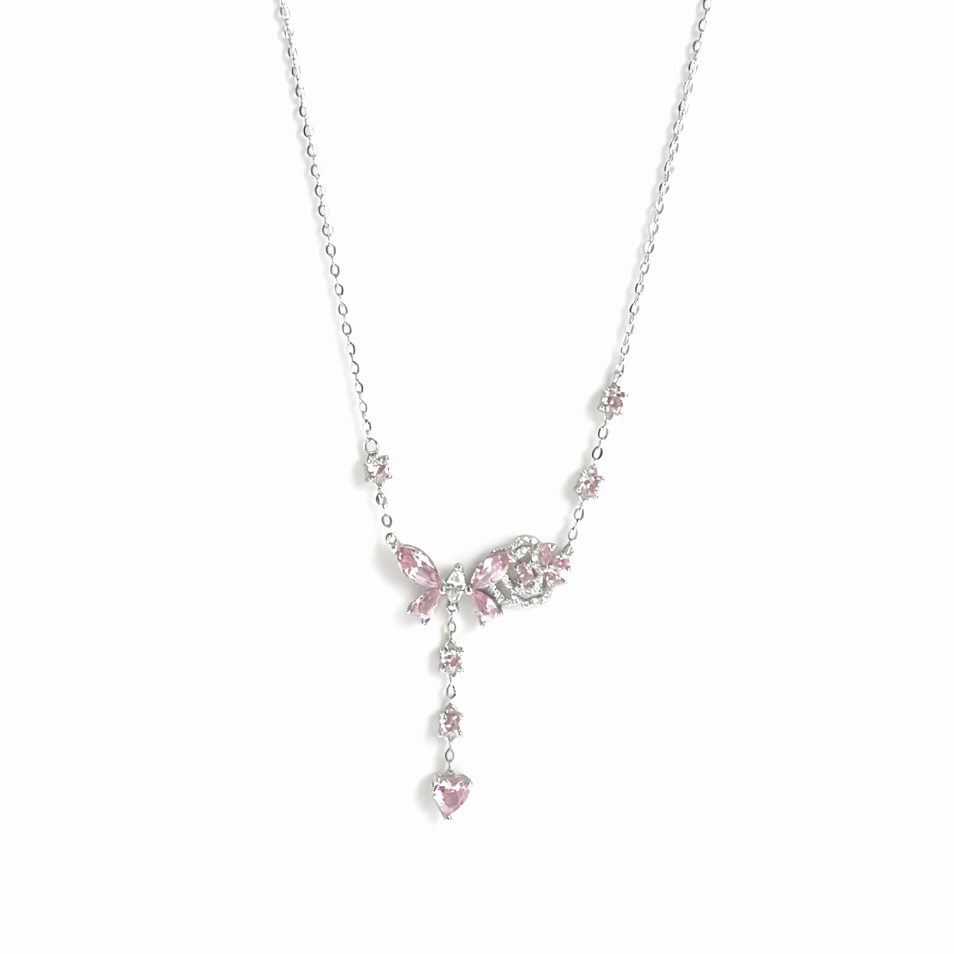 Damen elegante Halskette mit funkelnden Schmetterlingsanhängern Shop Nory