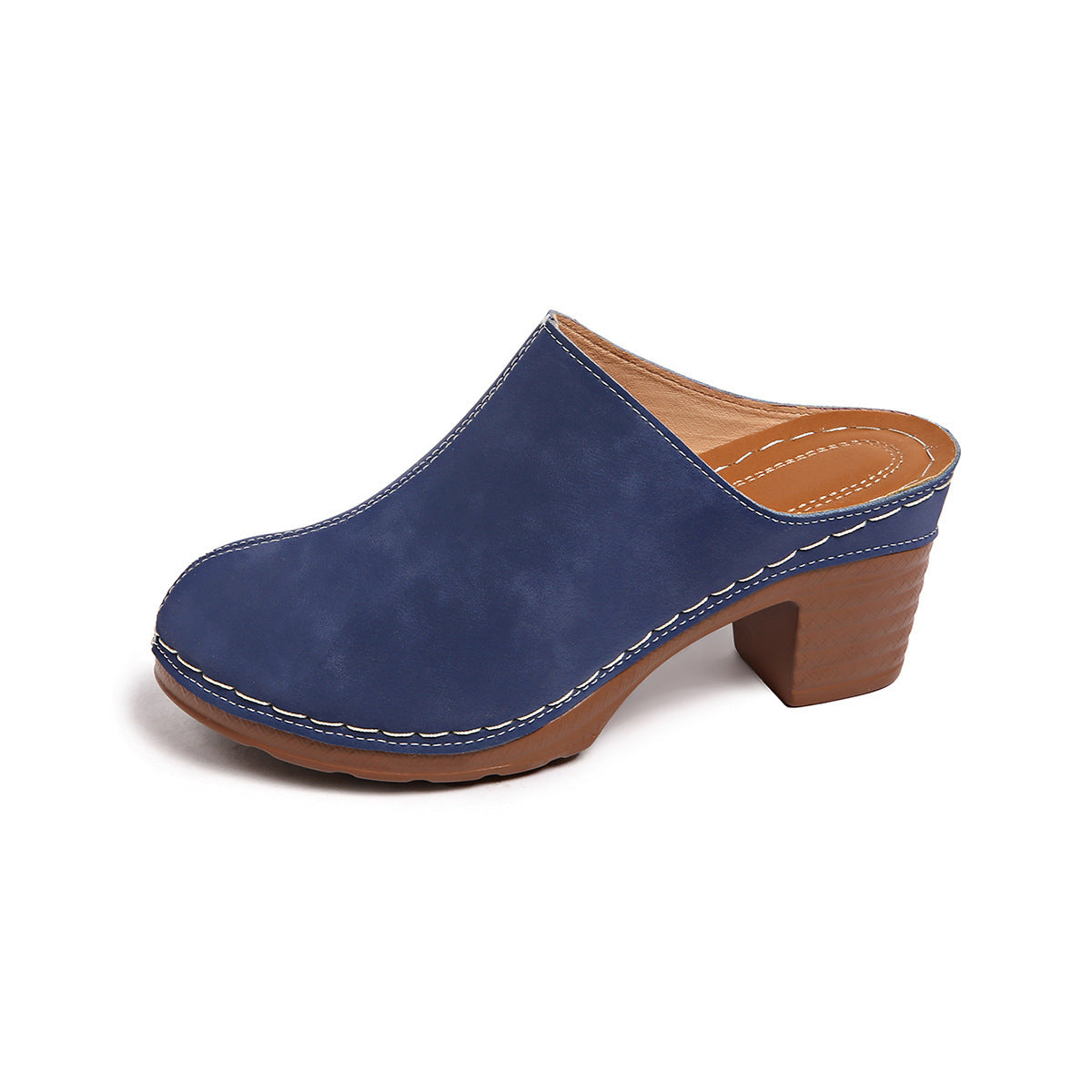 Damen Casual Clogs mit komfortablem Absatz und edlem Wildleder