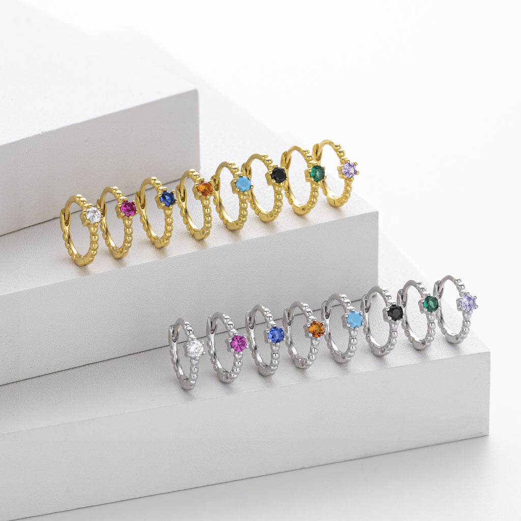 Damen Creolen mit funkelnden Zirkonstein-Akzenten und modernem Design Shop Nory