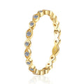 Damen zierlicher Zirkonia-Ring mit elegantem Wellenmuster Shop Nory