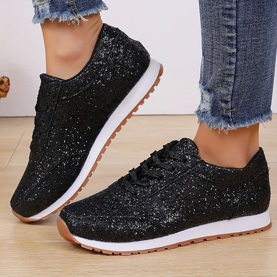 Damen Glitzernde Freizeitschuhe mit rutschfester Sohle und gepolstertem Fußbett