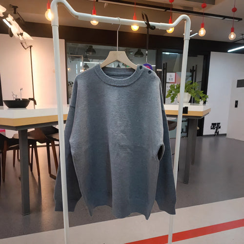 Unisex Oversized Strickpullover mit Destroy-Details und Rundhalsausschnitt Shop Nory