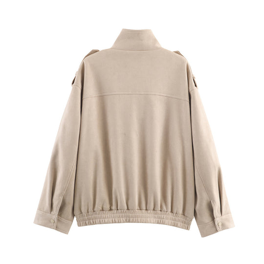 Damen Utility-Fieldjacke mit Stehkragen, Epauletten und elastischem Saum Shop Nory
