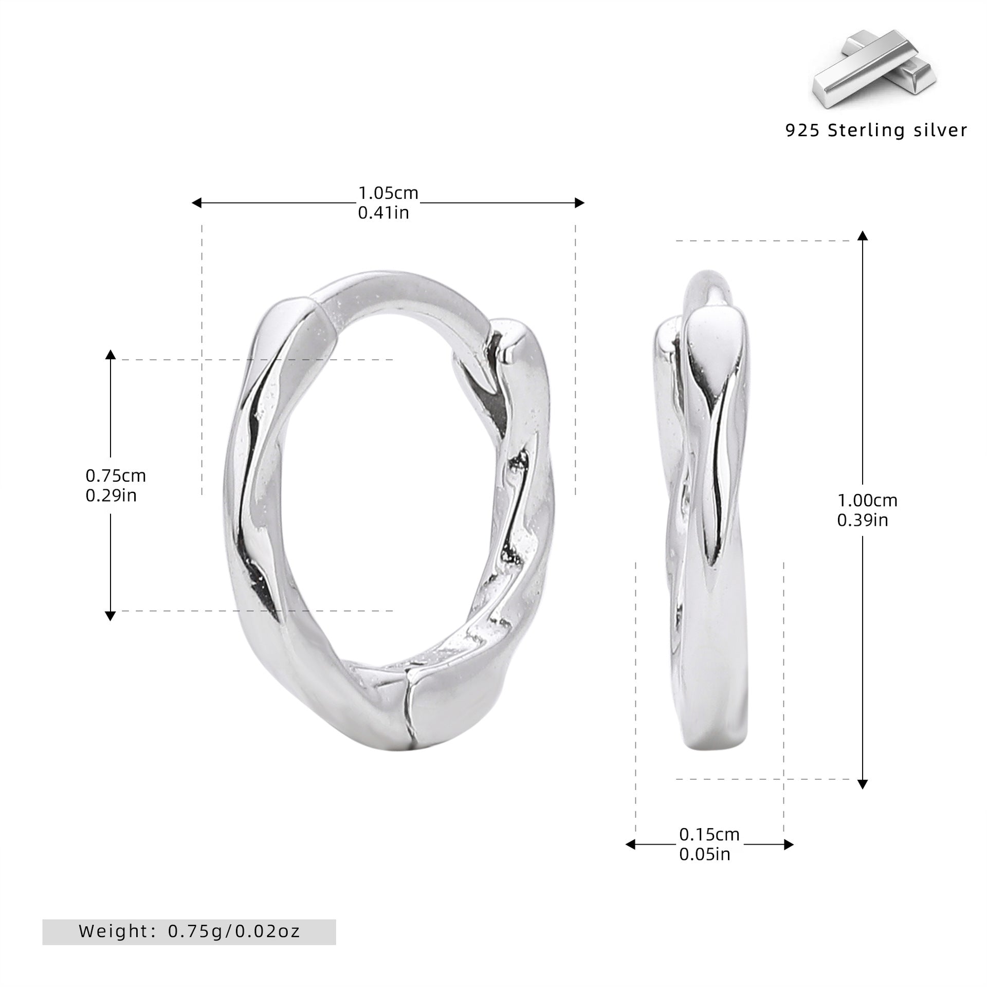 Damen Creolen im modernen drehbaren Design aus hochwertigem 925 Sterling Silber Shop Nory