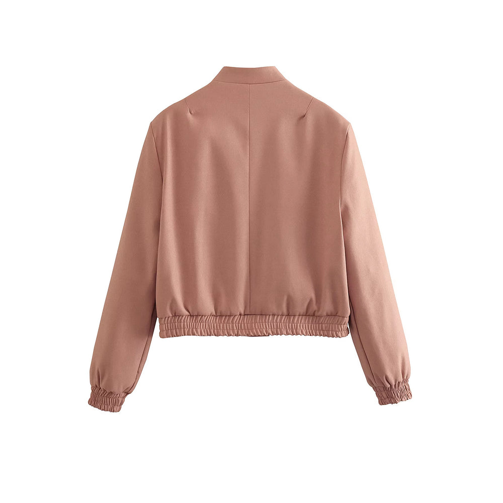 Damen Leichte Taillierte Shirtjacke aus Utility‑Webstoff mit Tunnelzug und Druckknöpfen Shop Nory