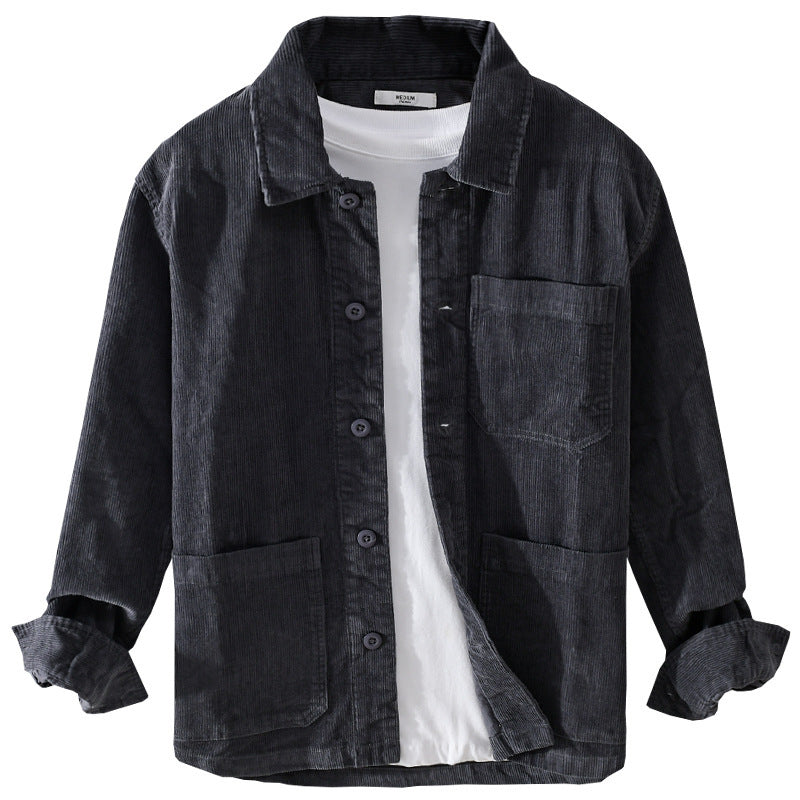 Herren Cord-Überhemdjacke mit aufgesetzten Taschen und legerem Schnitt Shop Nory