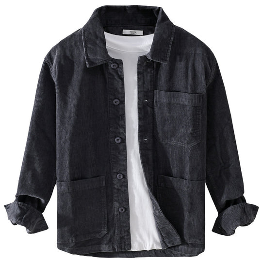 Herren Cord-Überhemdjacke mit aufgesetzten Taschen und legerem Schnitt Shop Nory