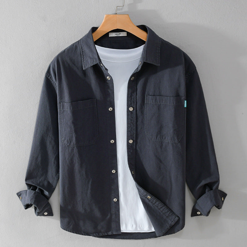 Herren Overshirt im Hemdjacken‑Stil aus leichter Baumwollmischung mit Druckknopf‑Leiste und aufgesetzten Brusttaschen Shop Nory