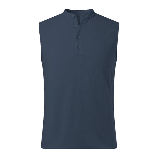 Herren Ärmelloses Henley-Shirt aus atmungsaktivem und leichtem Material