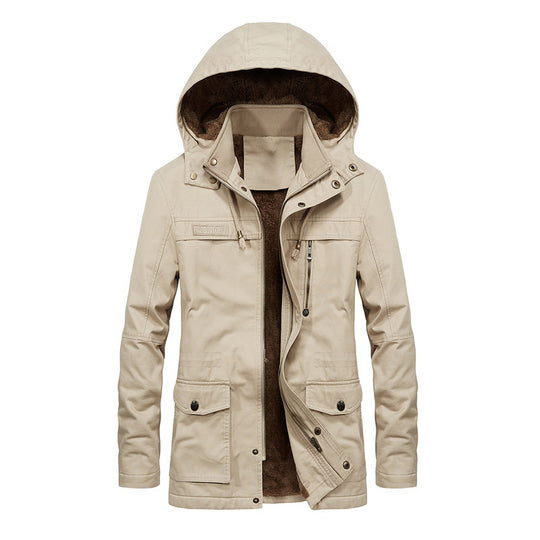 Herren Thermo-Canvas-Parka mit Teddyfleece-Innenfutter und Windschutzleiste Shop Nory