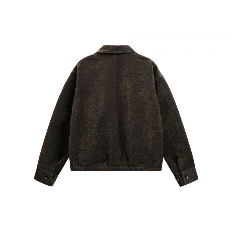 Herren Kurzjacke aus Teddy‑Fleece mit Hemdkragen, Reißverschluss und elastischem Saum Shop Nory
