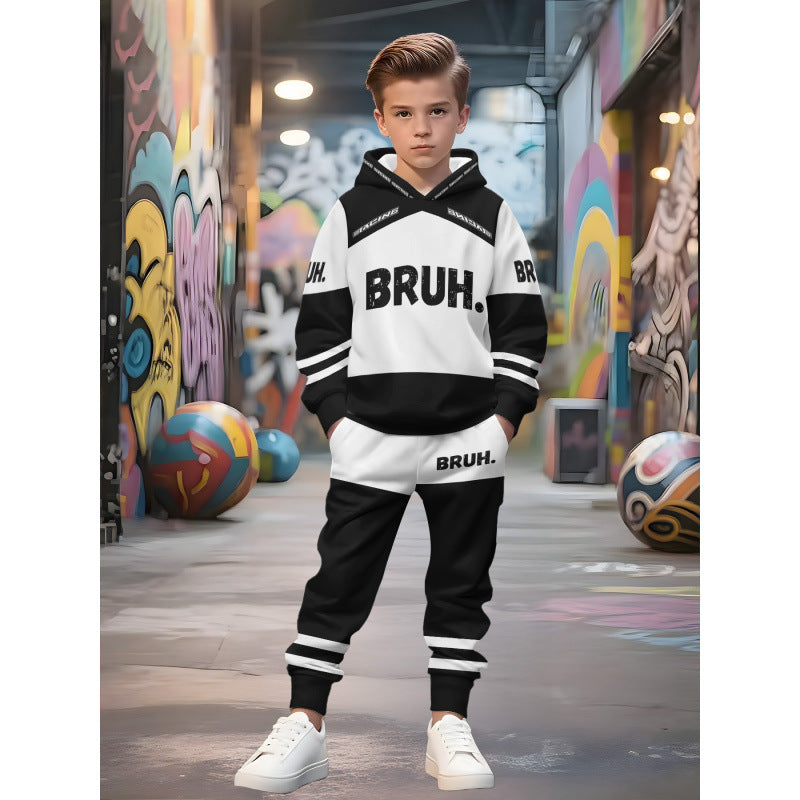 Unisex Kinder Jogginganzug mit Kapuzenpullover und detailreichem Auto-Print Shop Nory